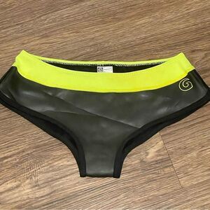 GlideSoul Neoprene Black and Neon Yellow Bikini Bottom Size Small